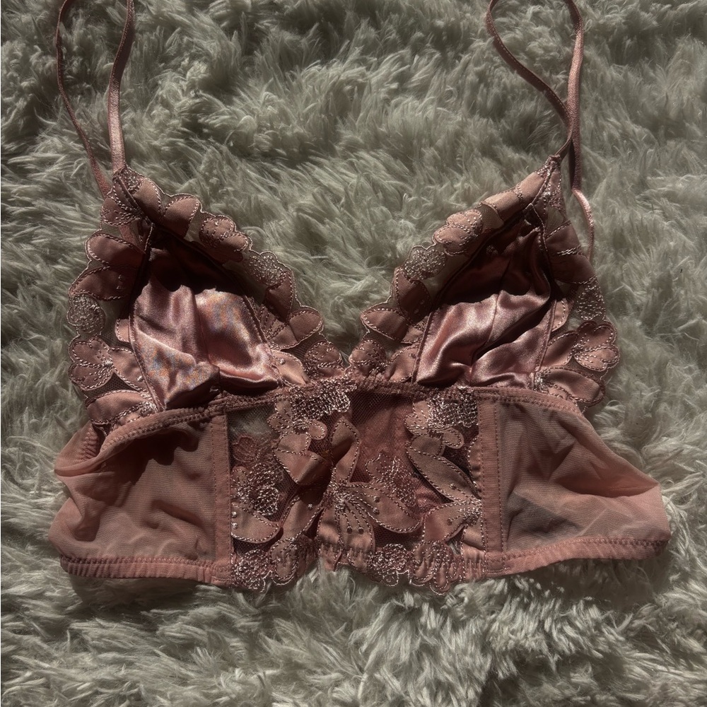 Victoria's Secret Pink Satin Lace Bralette